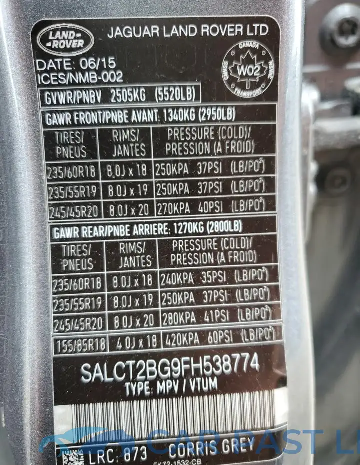 SALCT2BG9FH538774# 13