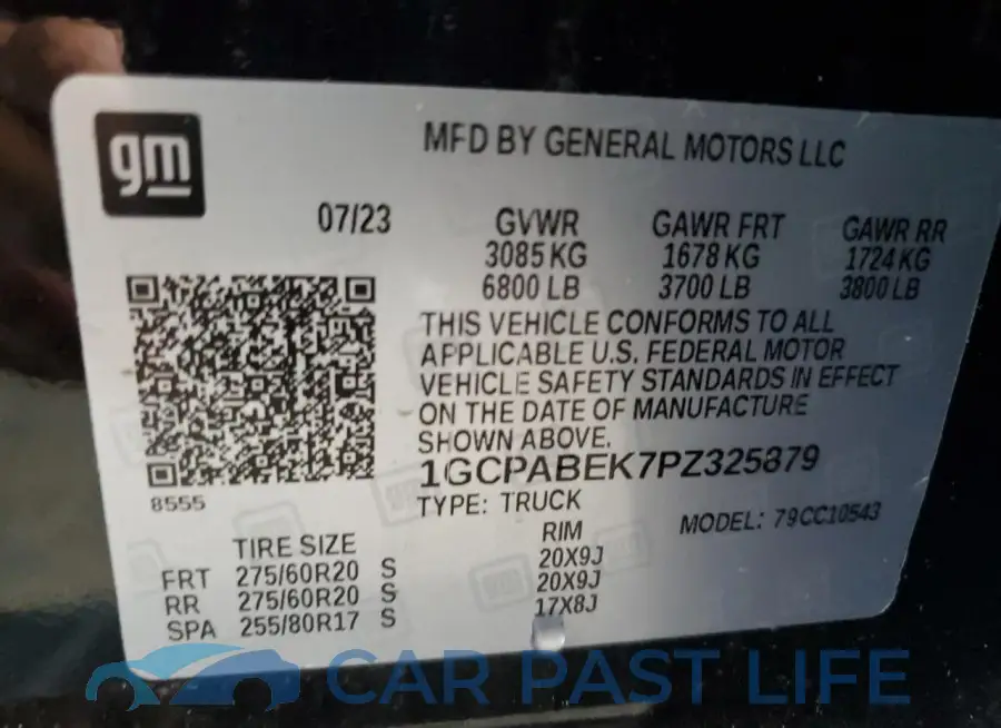 1GCPABEK7PZ325879# 12