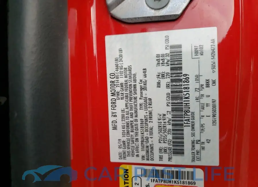 1FATP8UH1K5181869# 12