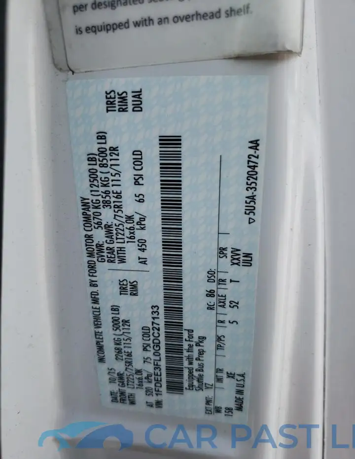 1FDEE3FL0GDC27133# 10