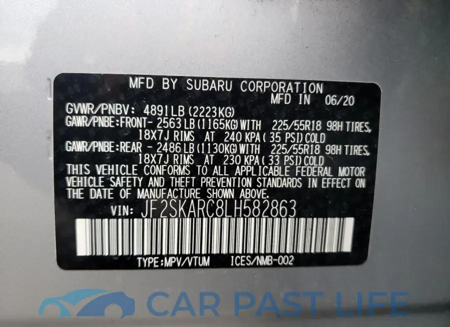 JF2SKARC8LH582863# 12