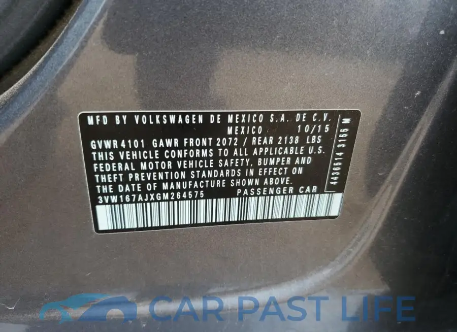 3VW167AJXGM264575# 12