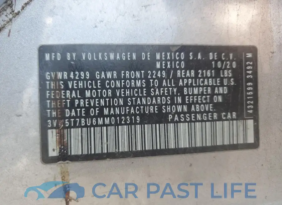 3VW5T7BU6MM012319# 12