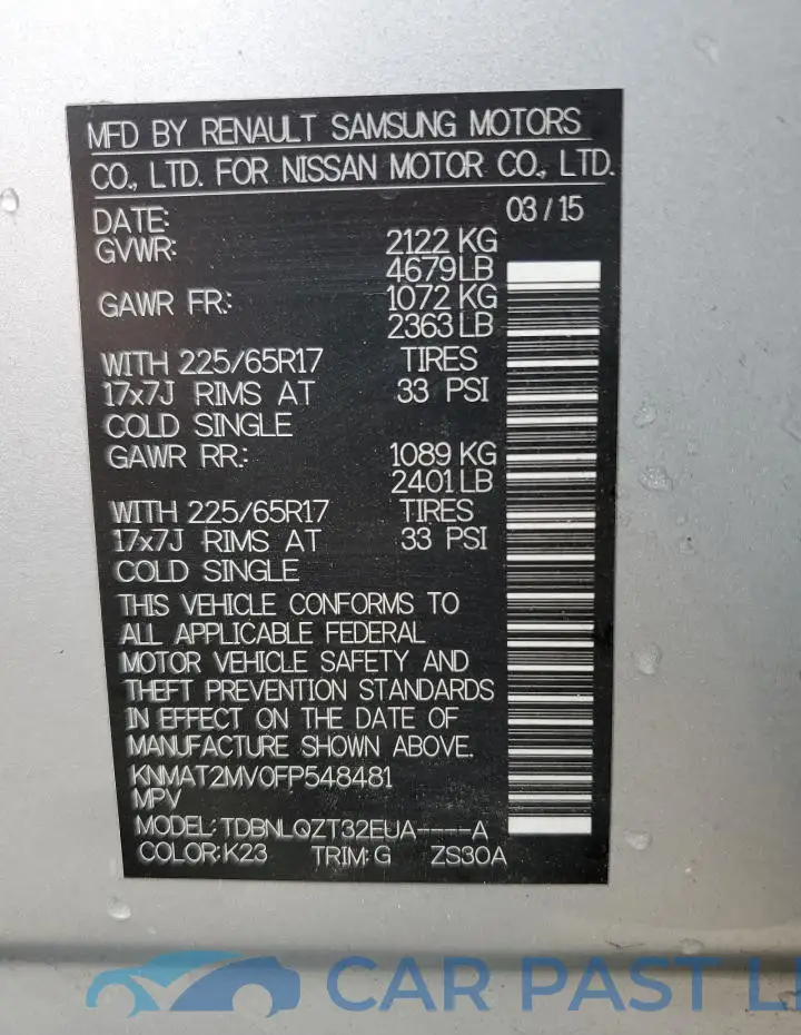 KNMAT2MV0FP548481# 13