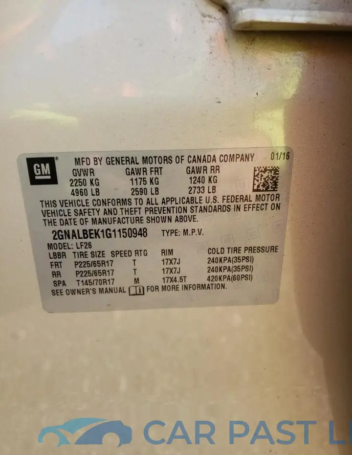2GNALBEK1G1150948# 12