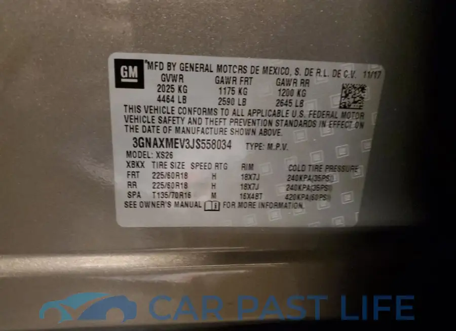 3GNAXMEV3JS558034# 12
