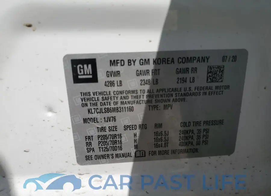 KL7CJLSB6MB311160# 14