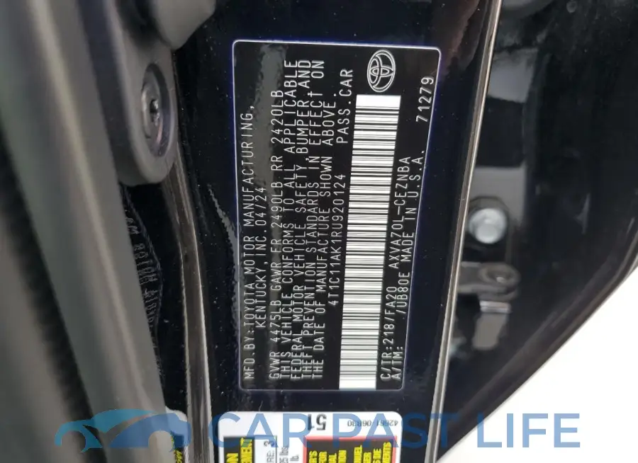 4T1C11AK1RU920124# 13