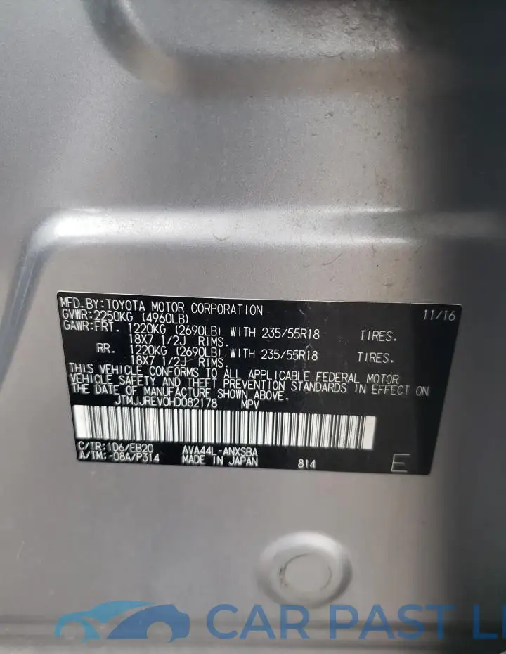 JTMJJREV0HD082178# 12