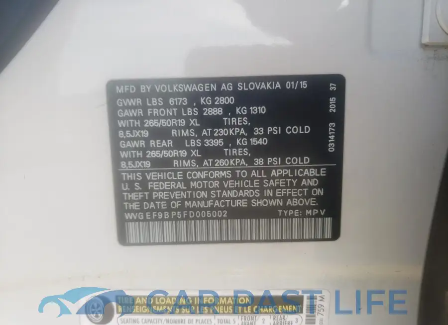 WVGEF9BP5FD005002# 12