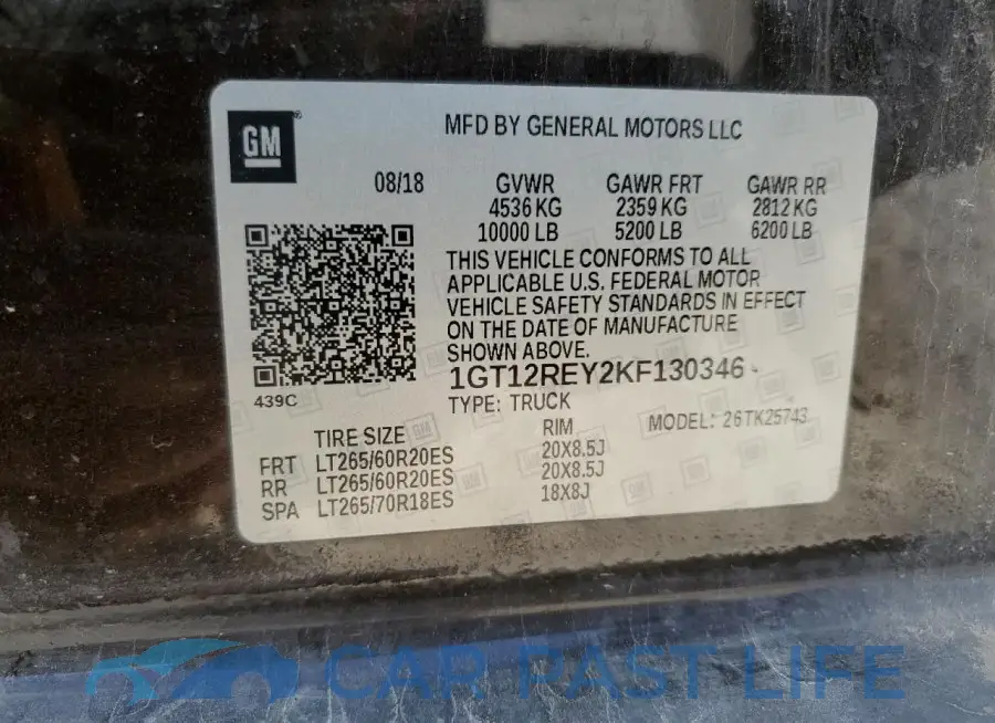 1GT12REY2KF130346# 12