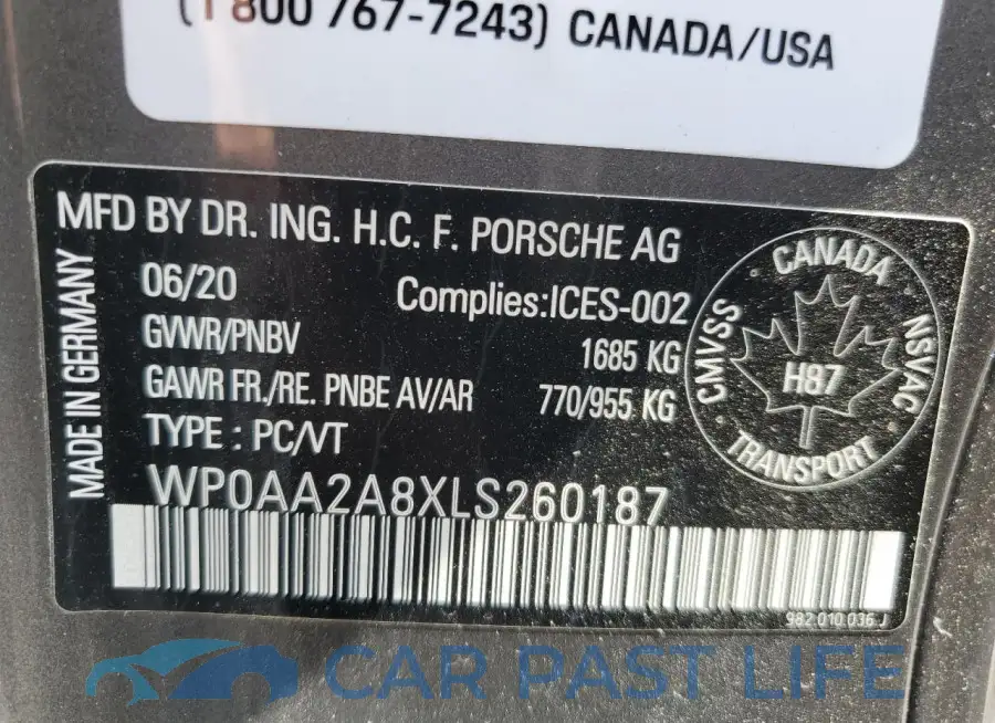 WP0AA2A8XLS260187# 13
