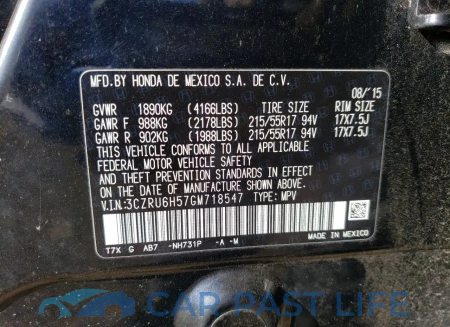 3CZRU6H57GM718547# 13