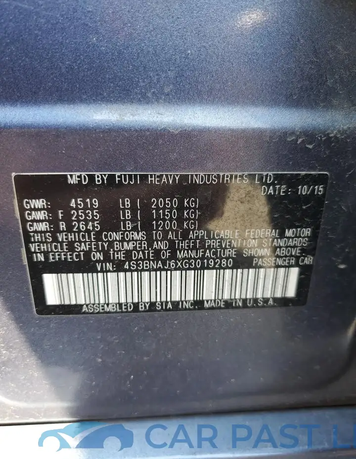 4S3BNAJ6XG3019280# 13