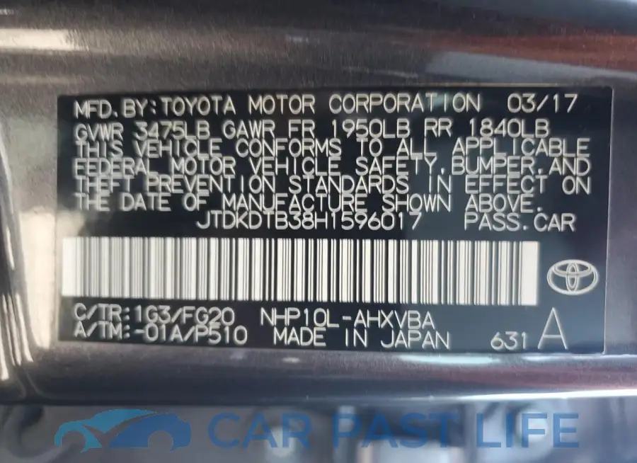 JTDKDTB38H1596017# 12