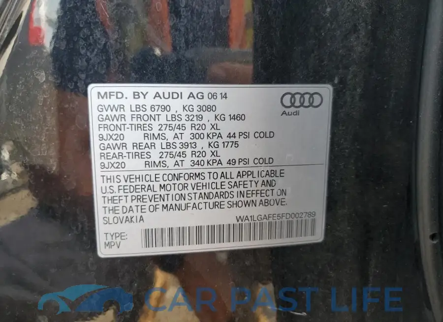 WA1LGAFE5FD002789# 13