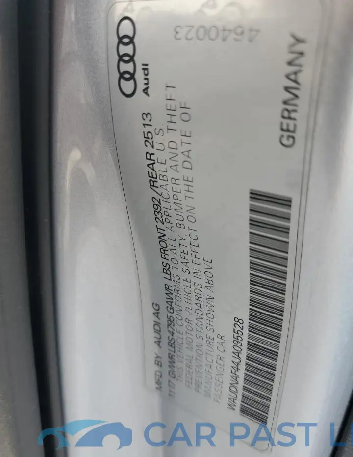 WAUDNAF44JA095528# 12