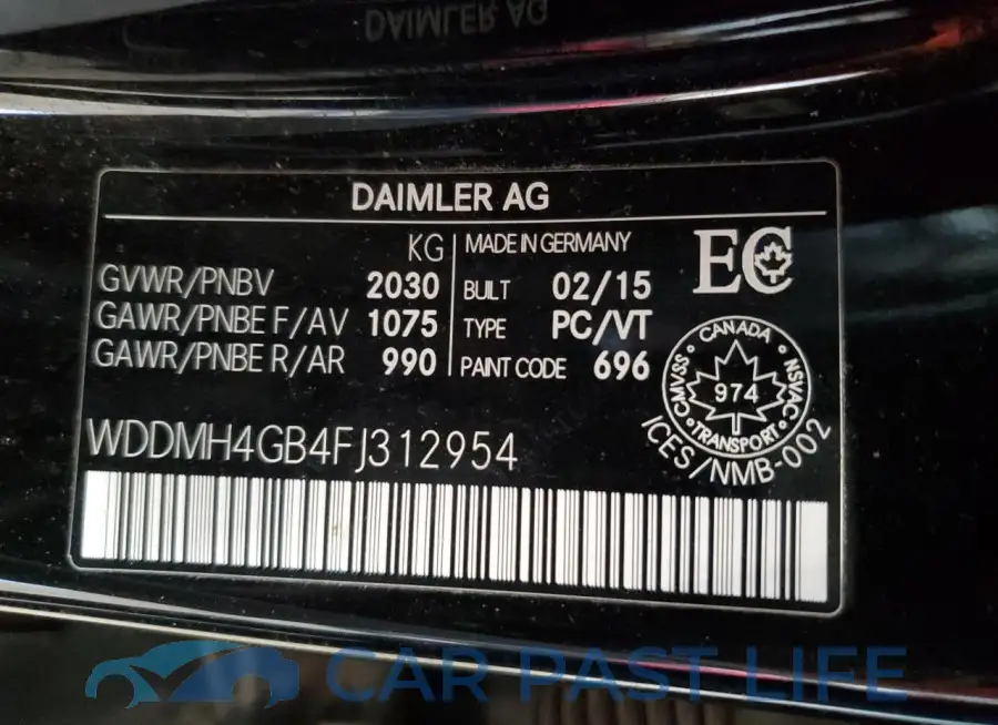 WDDMH4GB4FJ312954# 12