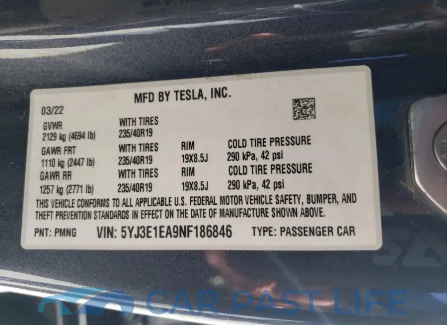 5YJ3E1EA9NF186846# 13