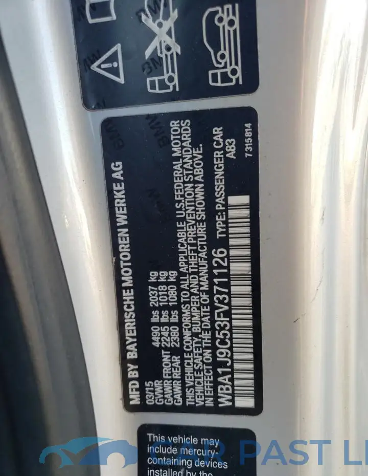 WBA1J9C53FV371126# 12
