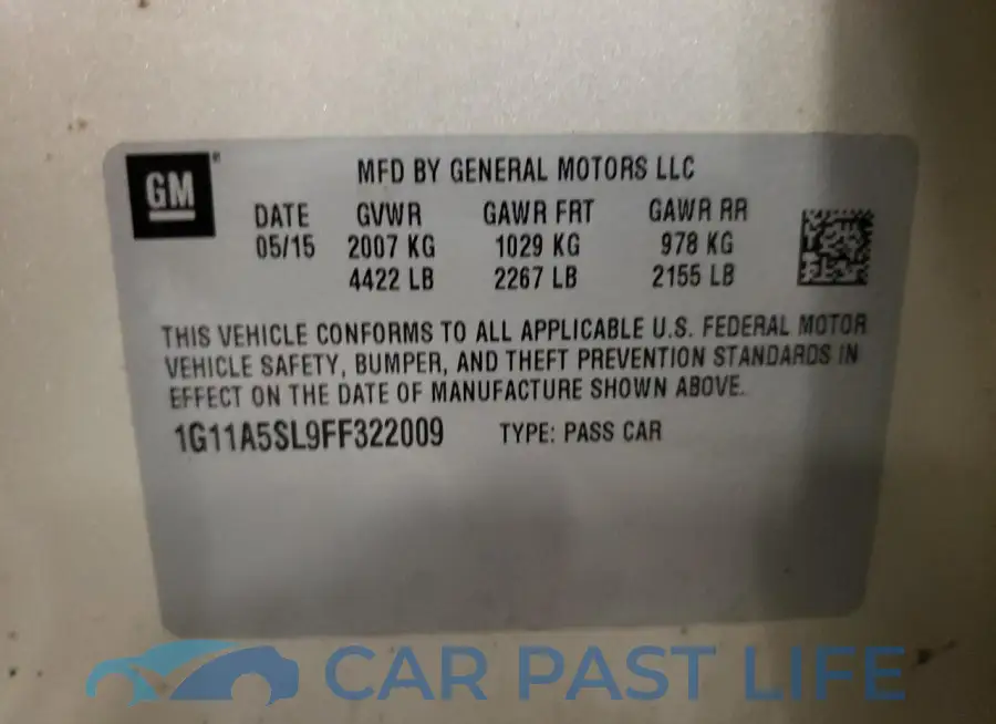 1G11A5SL9FF322009# 12