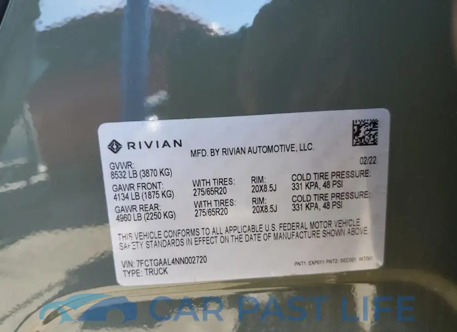 7FCTGAAL4NN002720# 12
