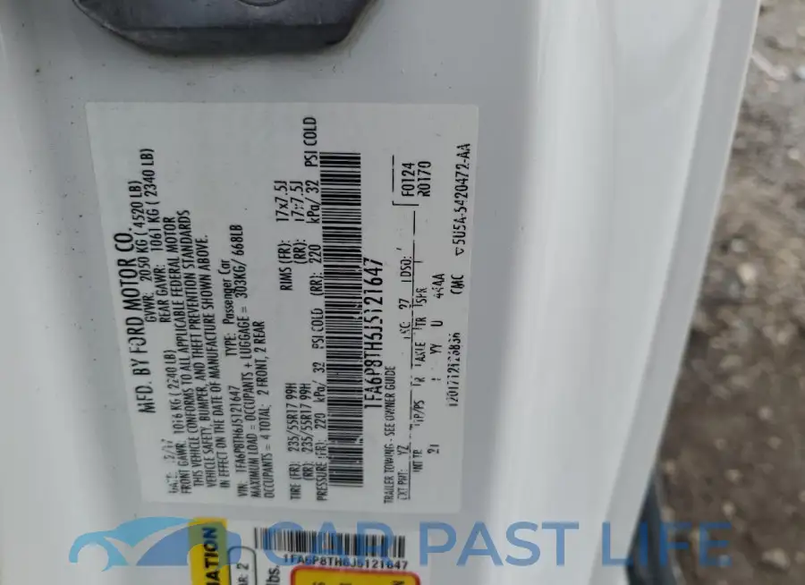 1FA6P8TH6J5121647# 12
