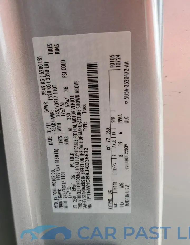 1FTEW1CB9JKD36632# 13