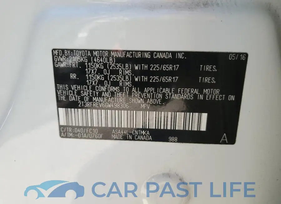 2T3RFREV6GW498306# 13