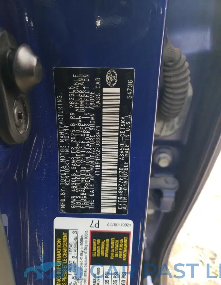 4T1BF1FK2FU886471# 12
