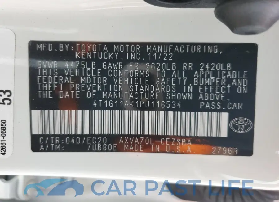 4T1G11AK1PU116534# 12