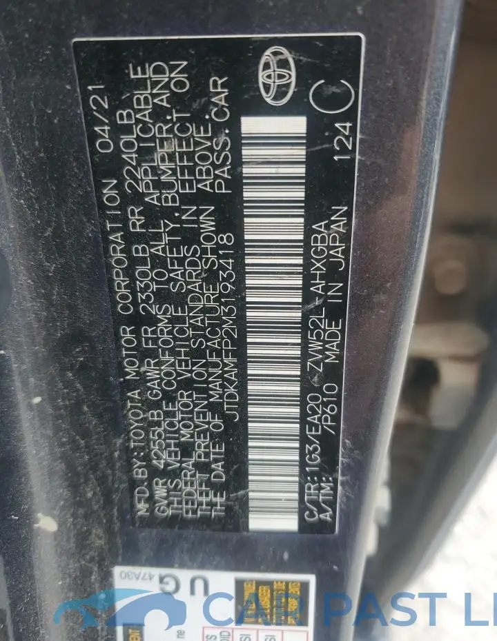 JTDKAMFP2M3193418# 12