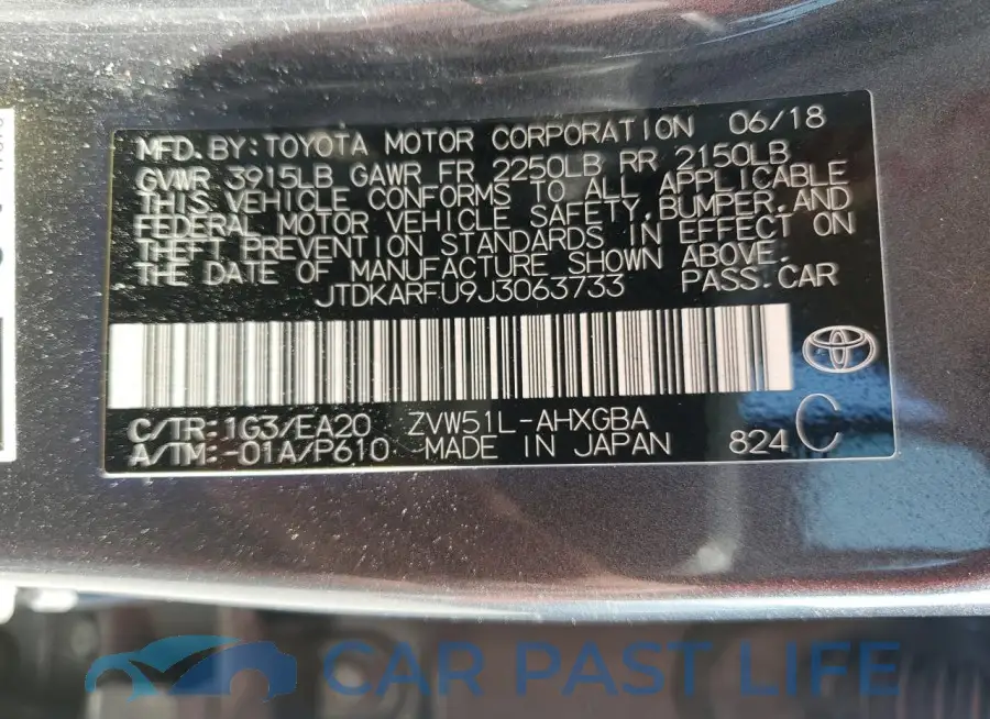 JTDKARFU9J3063733# 12