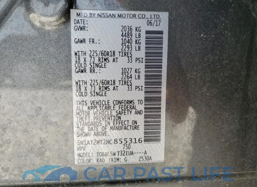 5N1AT2MT2HC855316# 13
