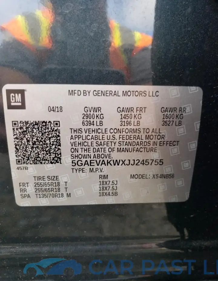 5GAEVAKWXJJ245755# 14