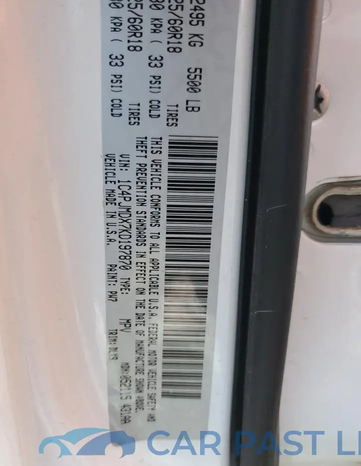1C4PJMDX7KD197870# 12