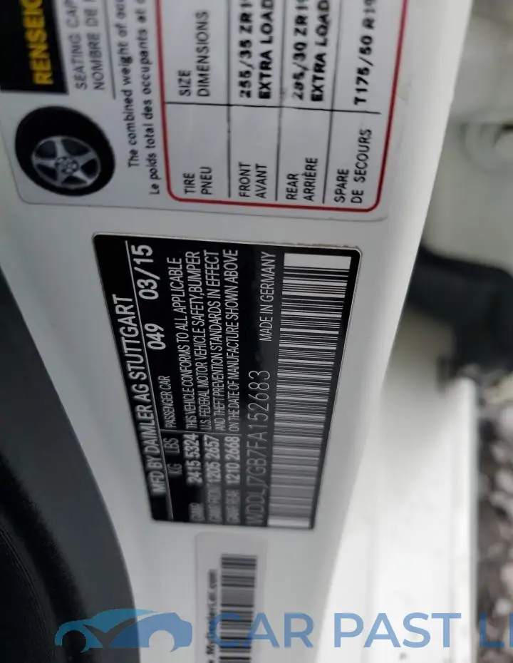 WDDLJ7GB7FA152683# 12