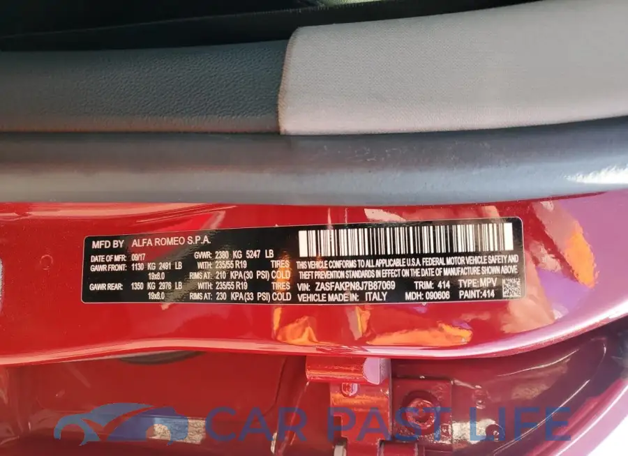 ZASFAKPN8J7B87069# 13