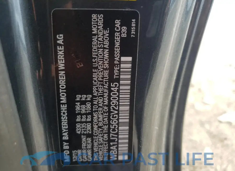WBA1J7C56GV290045# 12