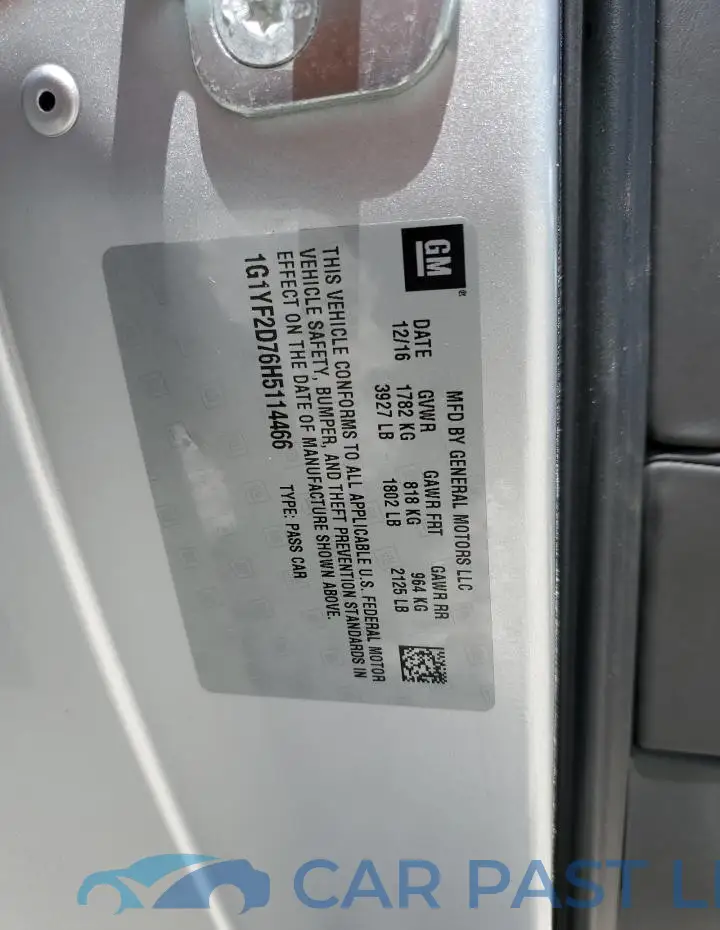 1G1YF2D76H5114466# 13