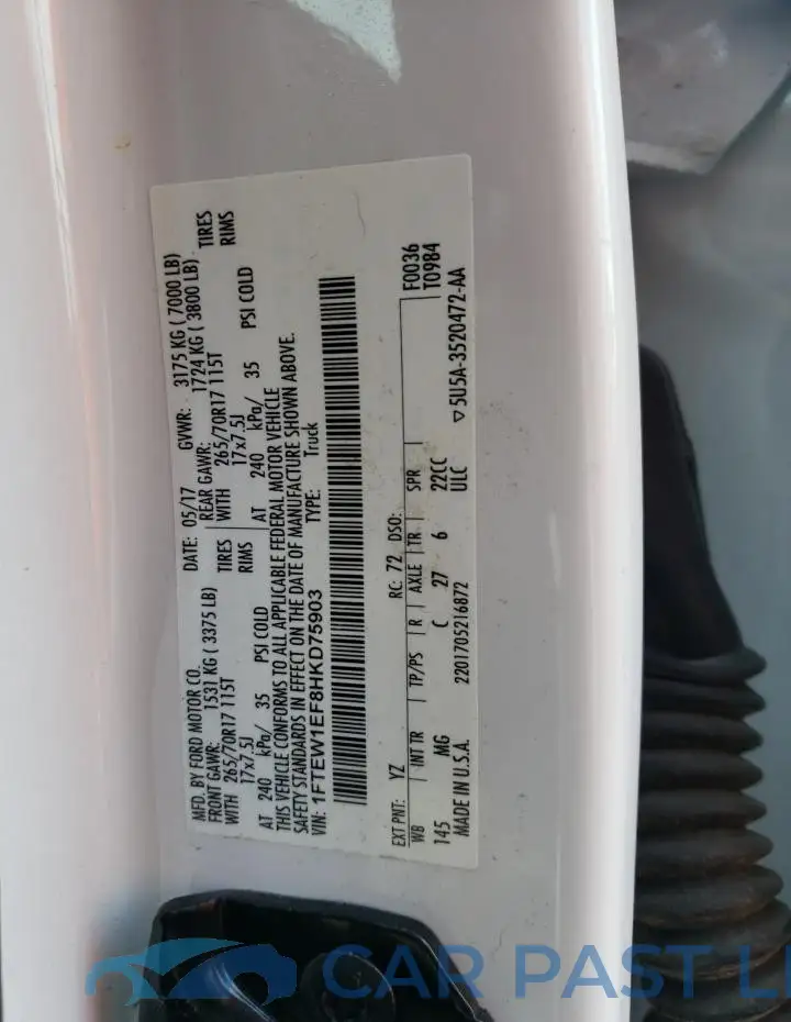 1FTEW1EF8HKD75903# 12