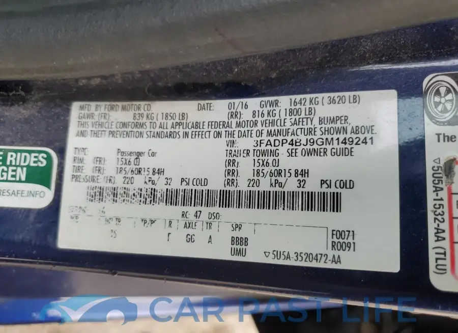 3FADP4BJ9GM149241# 12