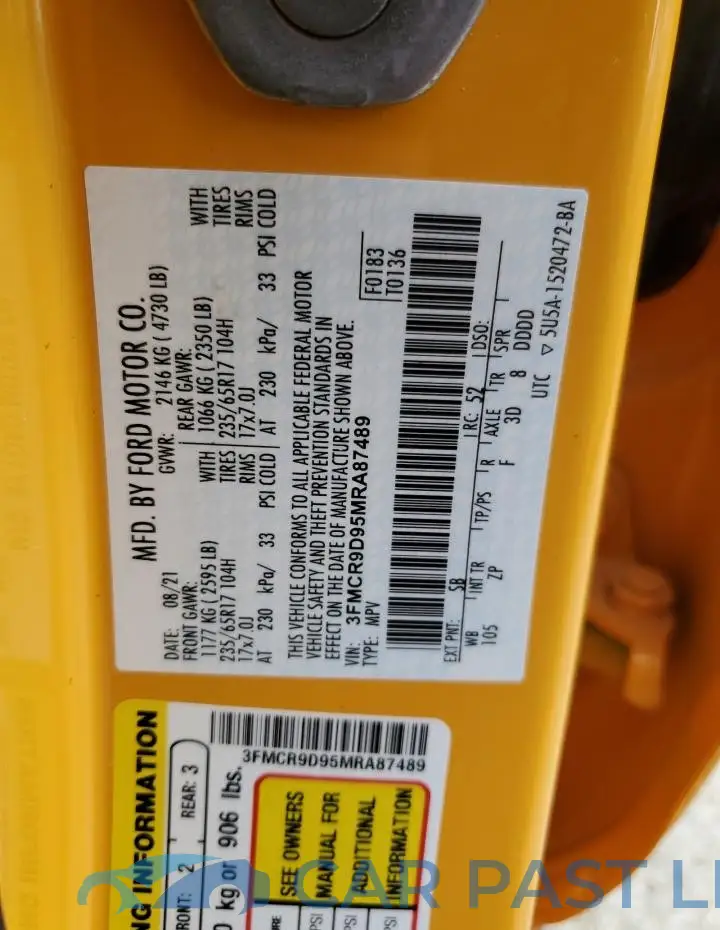 3FMCR9D95MRA87489# 13