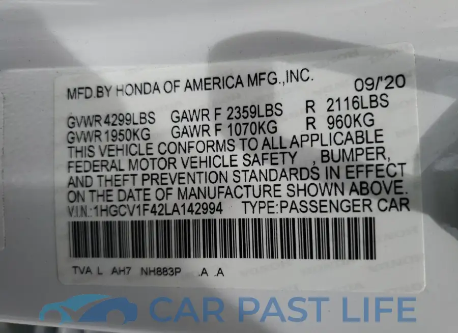 1HGCV1F42LA142994# 12