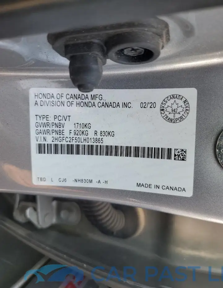 2HGFC2F50LH013865# 12