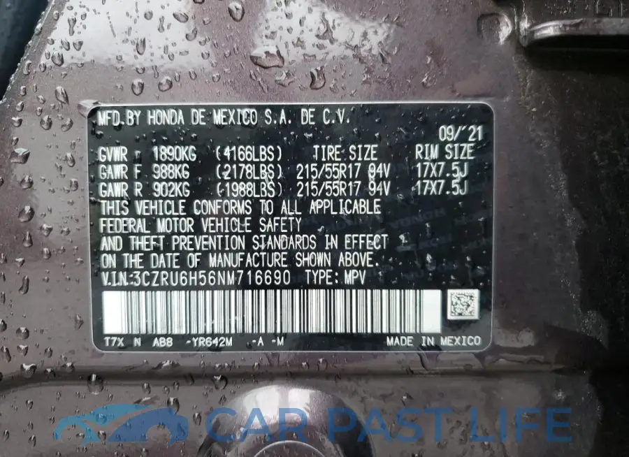 3CZRU6H56NM716690# 14