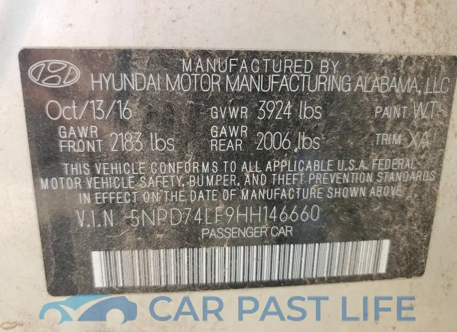 5NPD74LF9HH146660# 12