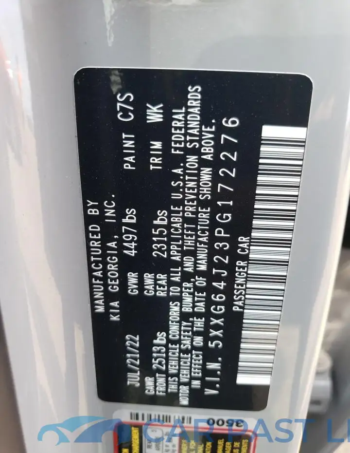 5XXG64J23PG172276# 12