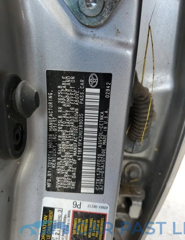 4T1BF1FK2HU389035# 12