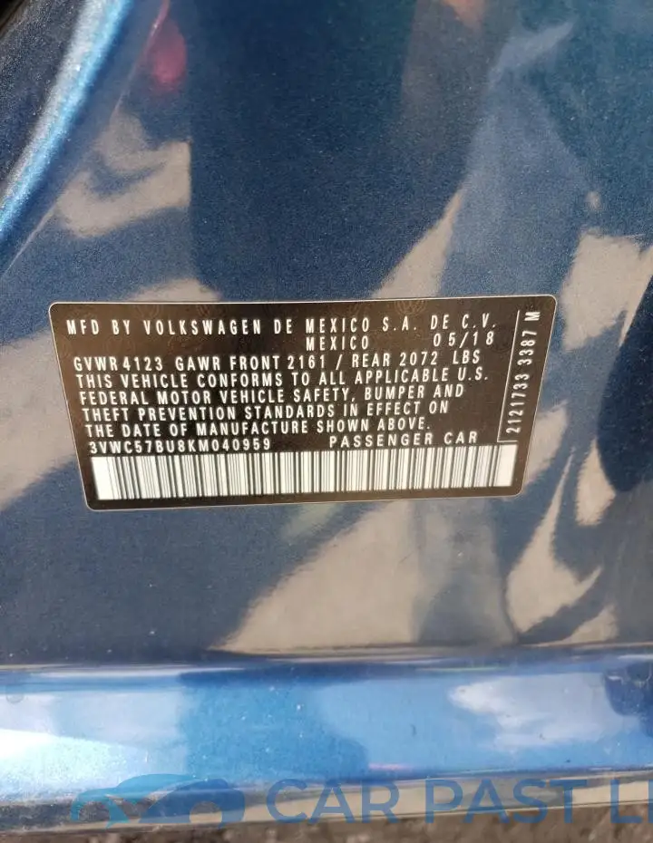 3VWC57BU8KM040959# 12